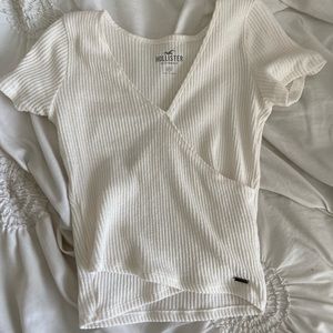 white hollister crossfront top